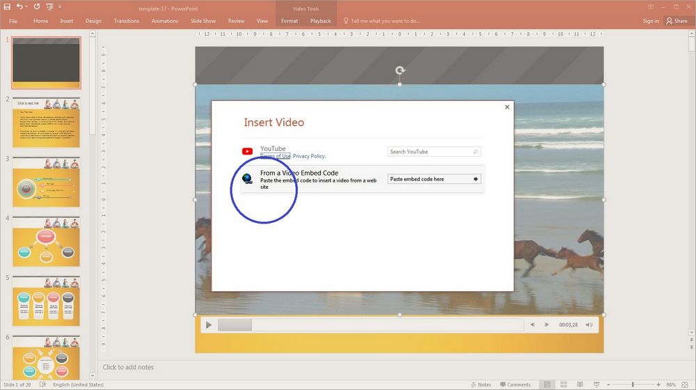 Video Aids for PowerPoint: Insert Video pop-up window