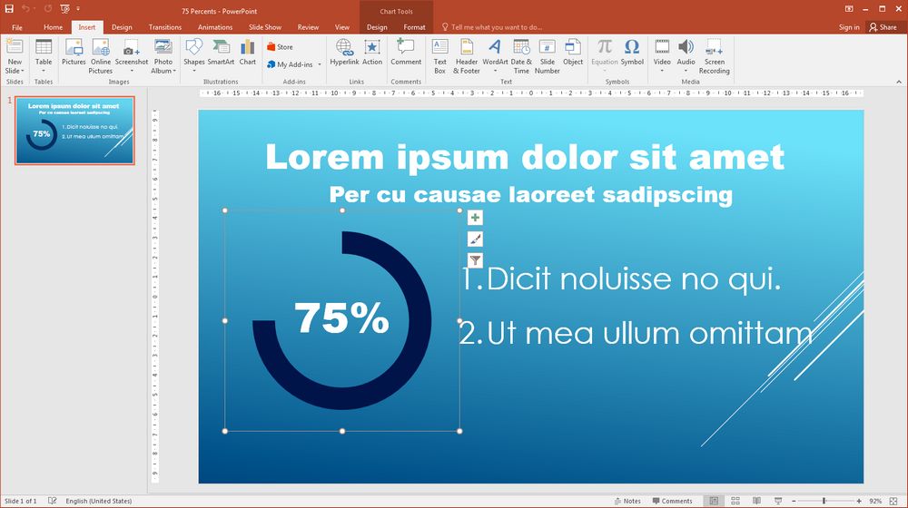 delete the shape in the diagram and insert the graph