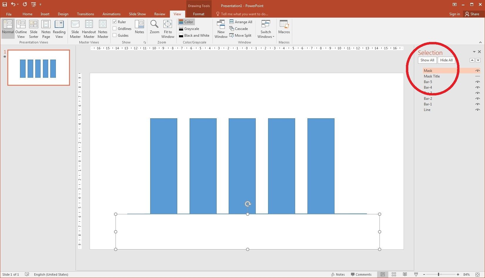 Masking and animation: send the shape to the front