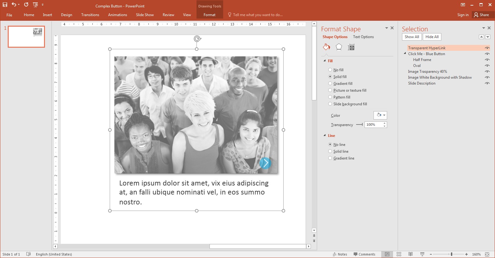 Making an Interactive Presentation in PowerPoint: An Example of the Complex Button