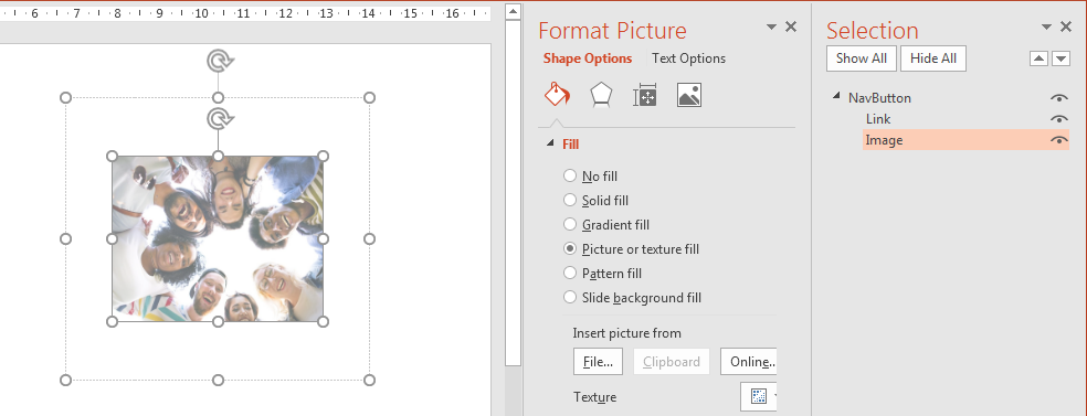 How to Create an Interactive Presentation Pagination Bar: How to add an image to button