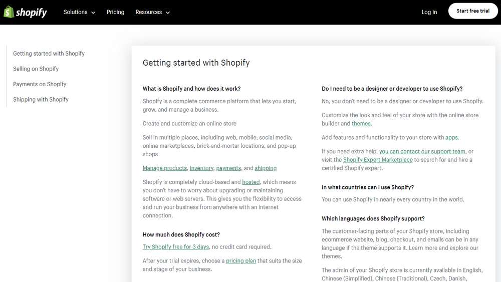 Shopify FAQ Page to convert into FAQ Word Template