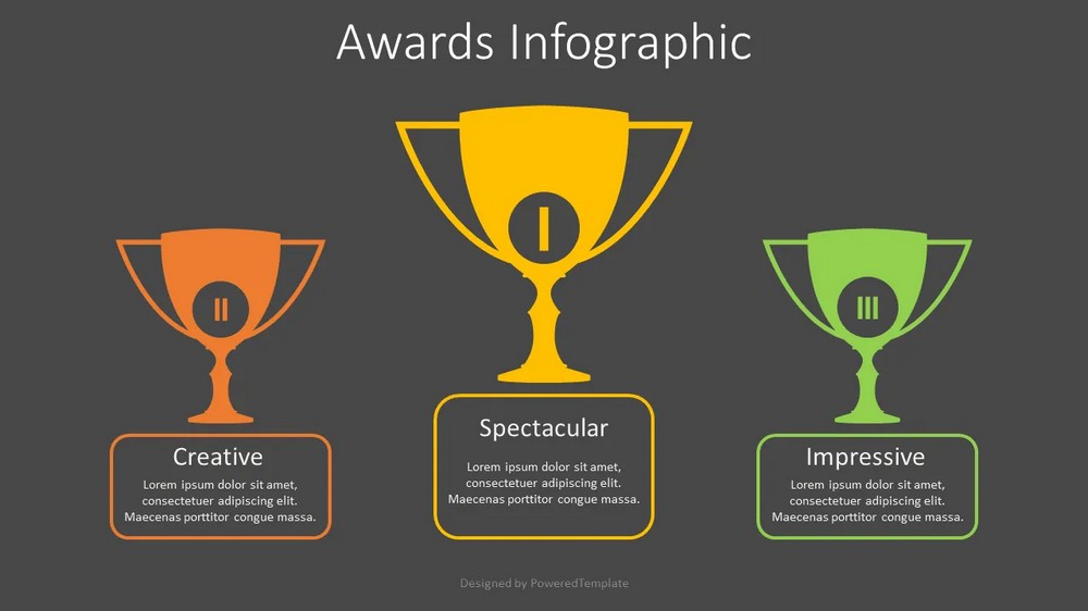 Strategic Planning in Business Management -- Three Trophy Cups Infographic - Free Google Slides theme and PowerPoint template