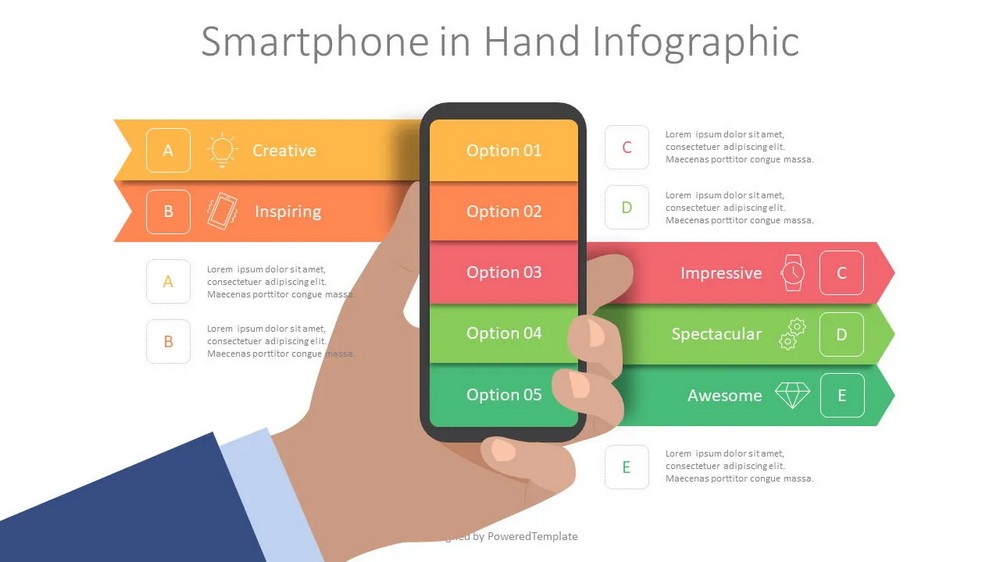 Business Model Examples and Case Studies -- Smartphone in Hand Infographic - Free Google Slides theme and PowerPoint template