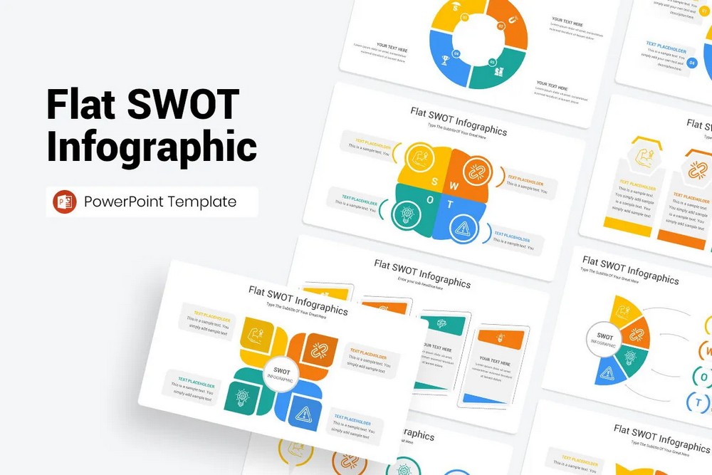 Flat SWOT Infographic PowerPoint Template