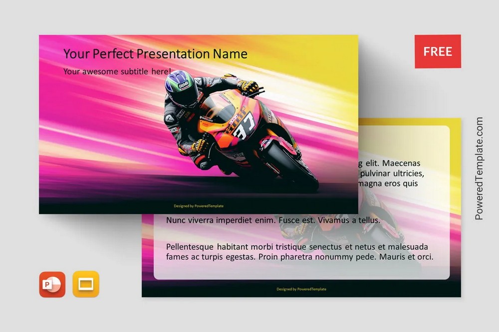 Business Model Examples and Case Studies -- Speed Racer - MotoGP Edition Presentation Template - Free Google Slides theme and PowerPoint template
