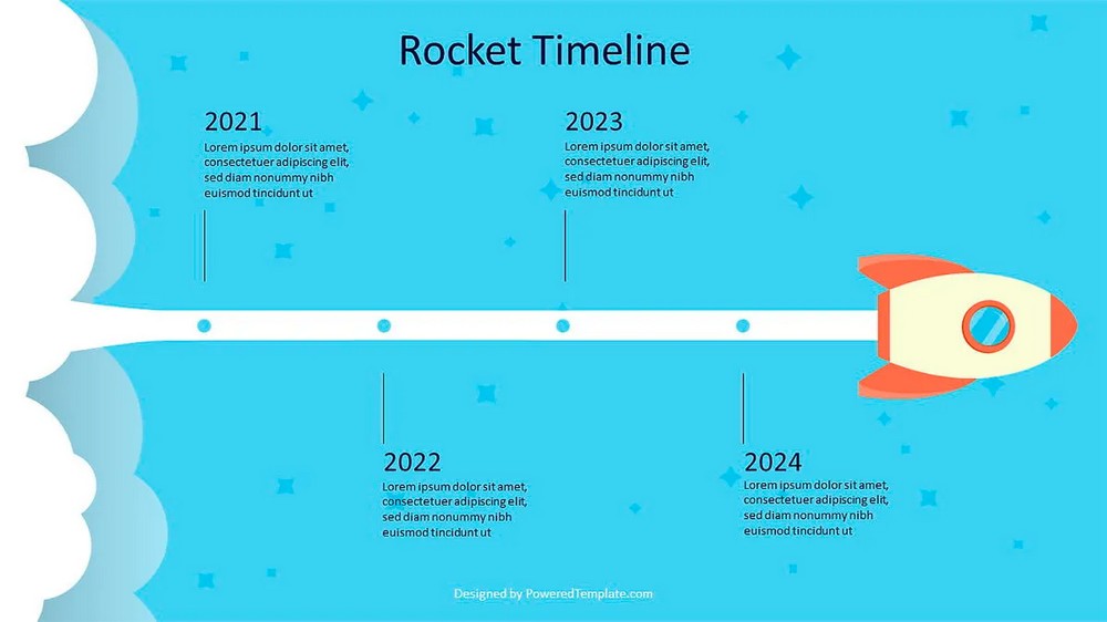 Venture Capital Audience -- Rocket in Space Timeline - Free Google Slides theme and PowerPoint template