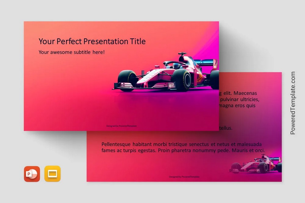 Formula 1 Race Car Presentation Template - Google Slides theme and PowerPoint template