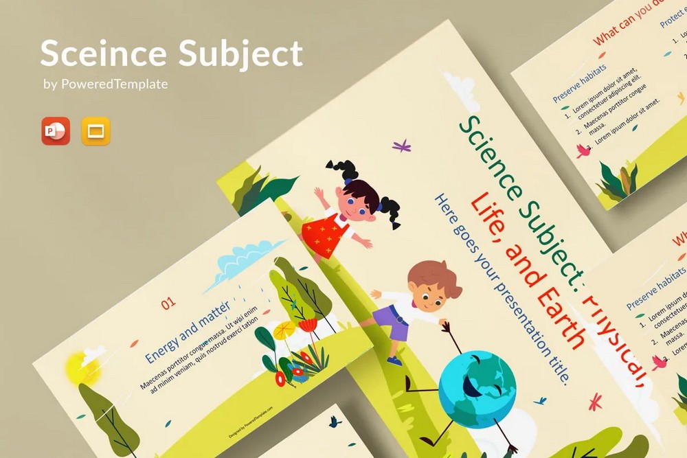 Science Subject for Elementary - 3rd Grade Physical Life and Earth - Free Google Slides theme and PowerPoint template
