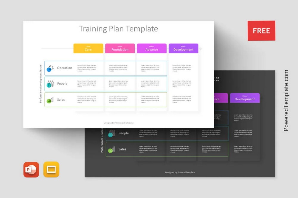 Human Resource Management -- 
Training Plan Template - Free Google Slides theme and PowerPoint template