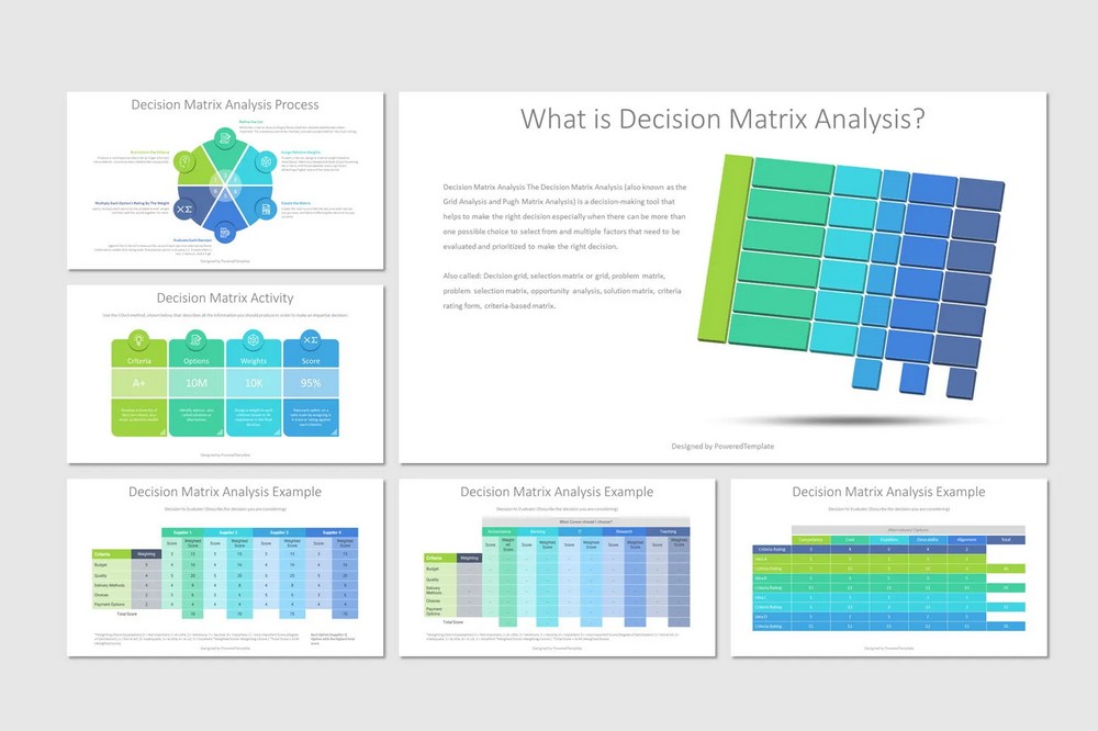Decision Matrix Analysis Template - Free Google Slides theme and PowerPoint template
