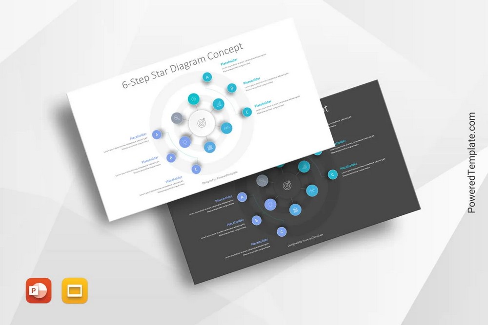 Organizational Structure: Building Blocks for Successful Business Management -- 6-Step Star Diagram Concept - Free Google Slides theme and PowerPoint template
