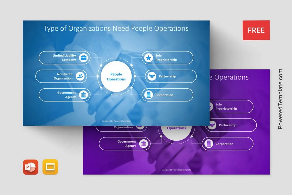 Human Resource Management -- Type of Organizations Need People Operations Diagram - Free Google Slides theme and PowerPoint template
