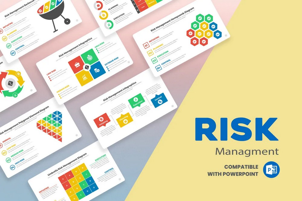 PowerPoint Risk Management Infographic Template Layout
