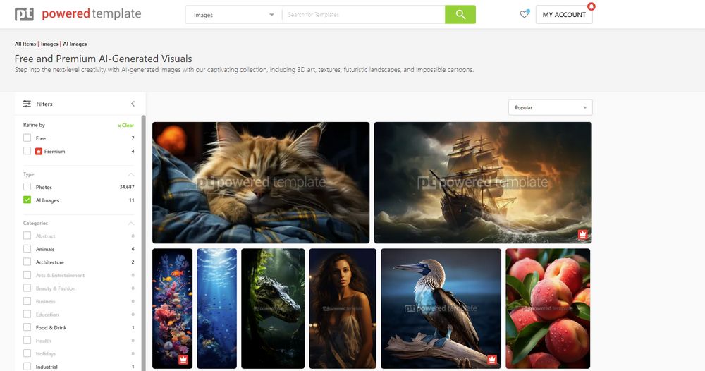 AI-Powered Images on PoweredTemplate.com