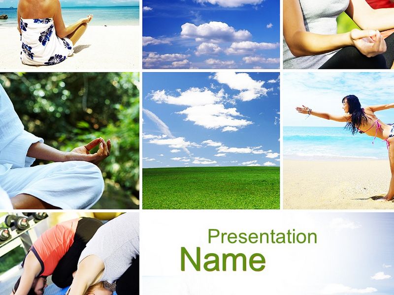 Yoga Collage PowerPoint Template and Google Slides Theme
