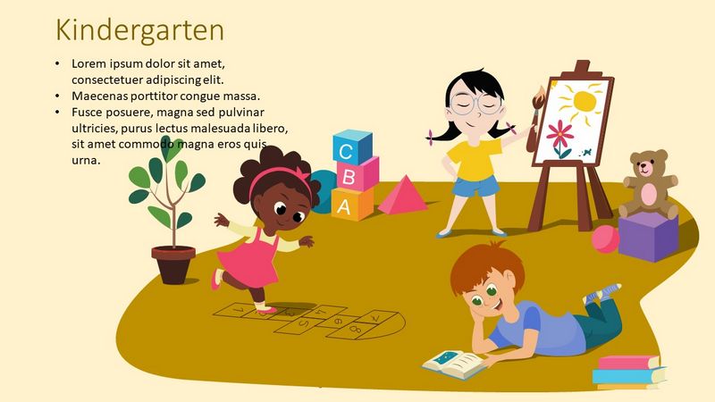 Kindergarten Cover Slide - Free Google Slides theme and PowerPoint template

