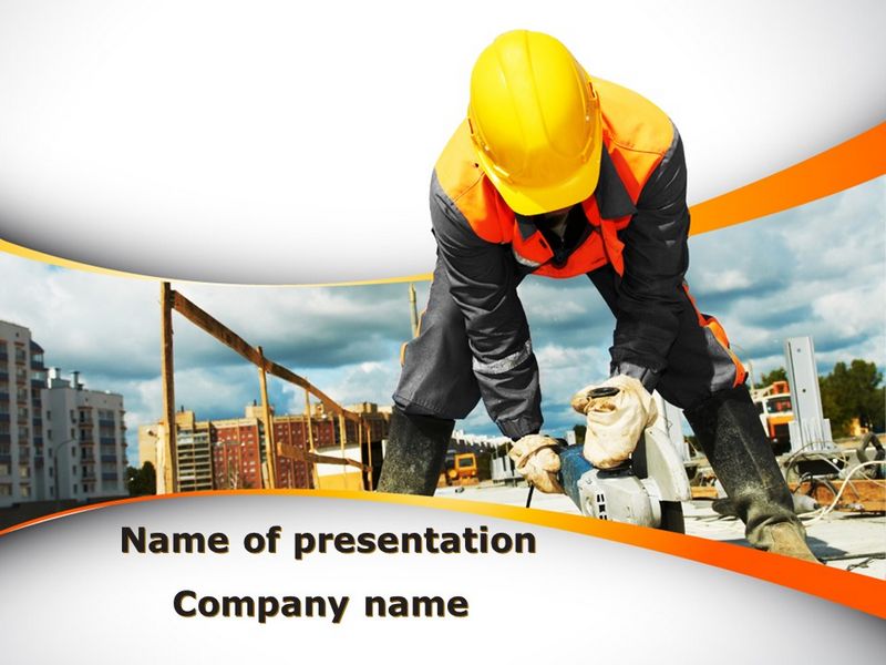 Builder On Construction Site Portrait - Free Google Slides theme and PowerPoint template
