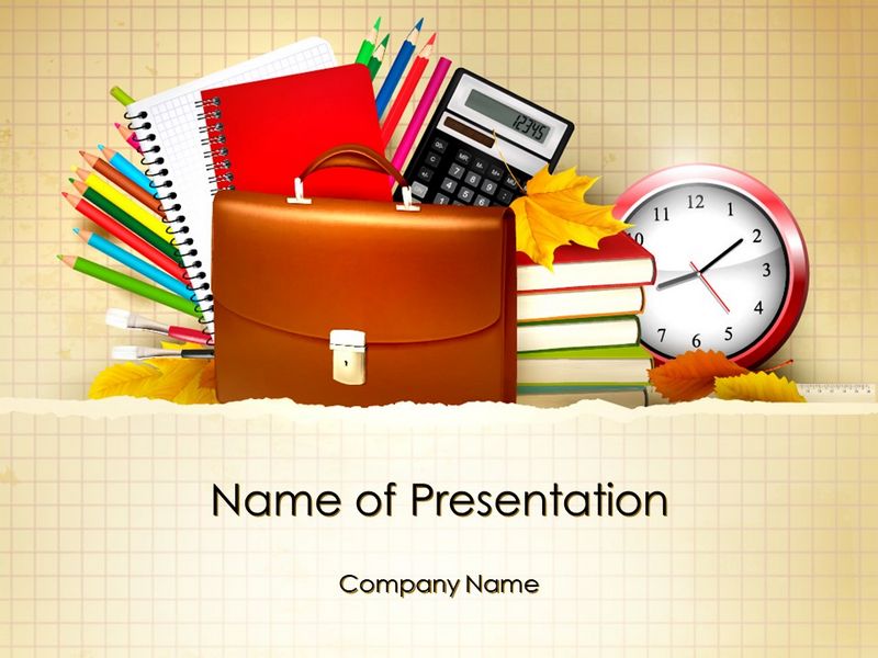 Back to School with School Supplies PowerPoint Template and Google Slides Theme
