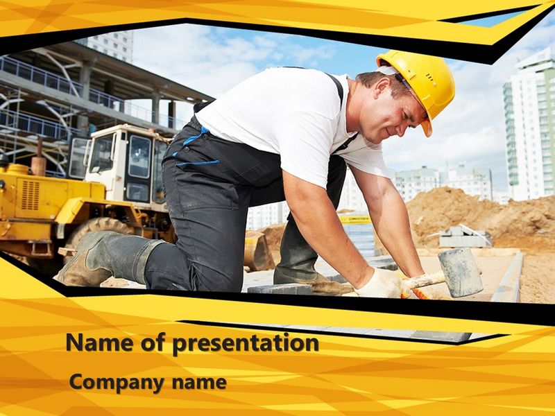 House Builder On Construction Site - Free Google Slides theme and PowerPoint template
