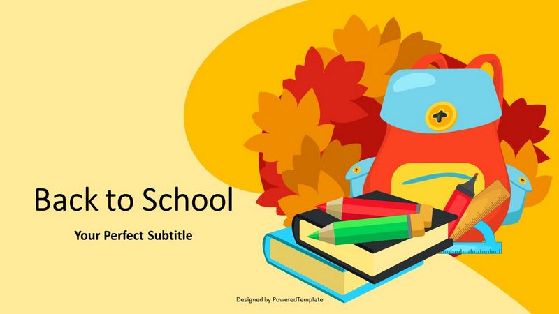 School Autumn Theme Cover Slide - Free Google Slides theme and PowerPoint template
