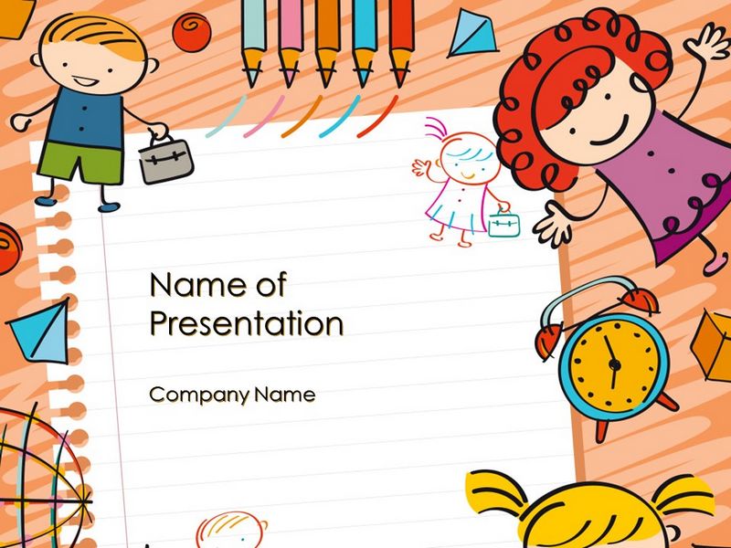 Kids and Toys Drawing Style Background PowerPoint Template and Google Slides Theme
