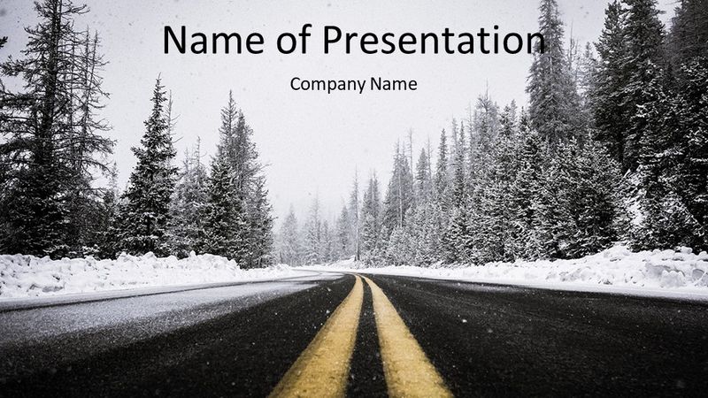 Low Angle View of Stripes on Snowy Mountain Road - Free Google Slides theme and PowerPoint template
