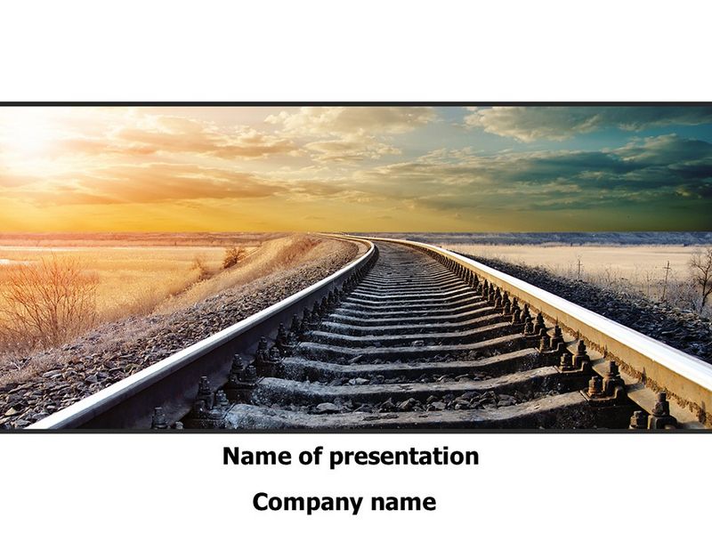Railroad Stretching Into The Distance PowerPoint Template and Google Slides Theme
