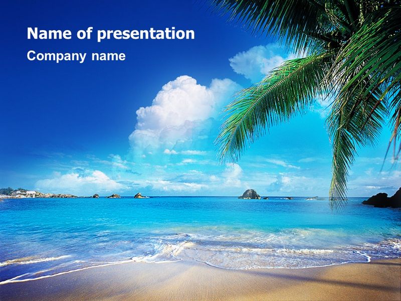Vacation In A Blue Lagoon PowerPoint Template and Google Slides Theme
