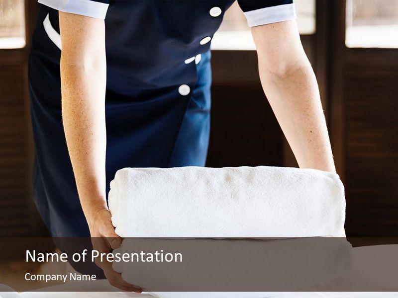 Housekeeper Cleaning a Hotel Room - Google Slides theme and PowerPoint template
