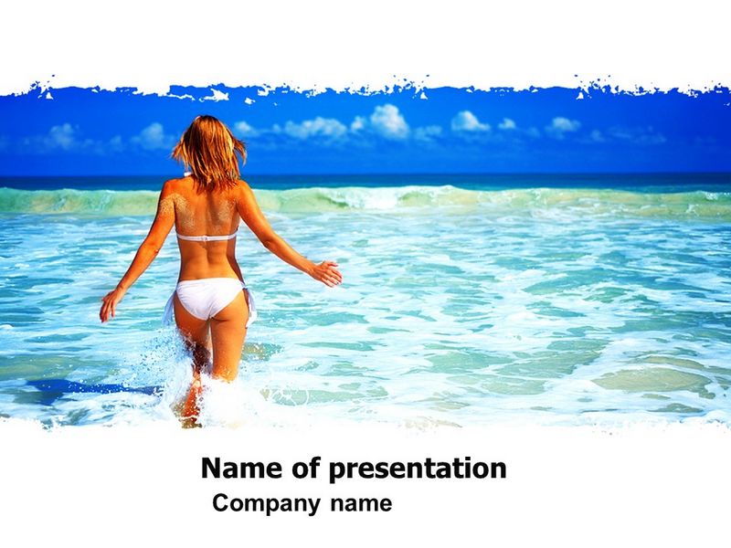 Girl Running On The Waves - Free Google Slides theme and PowerPoint template
