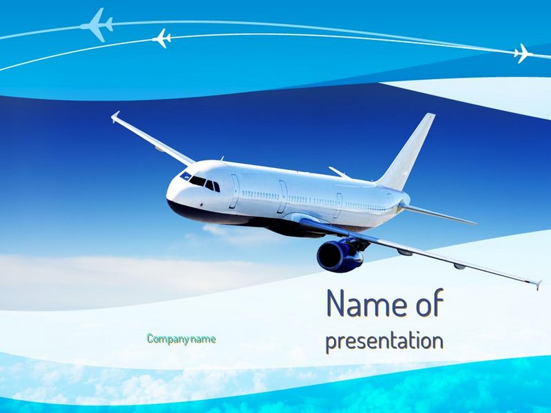 Airplane in the Sky PowerPoint Template and Google Slides Theme
