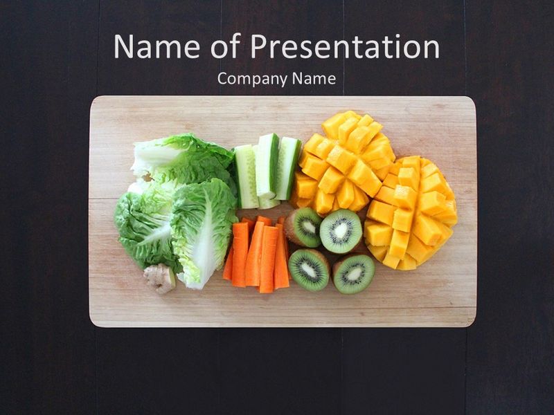 Healthy Food on Cutting Board - Google Slides theme and PowerPoint template
