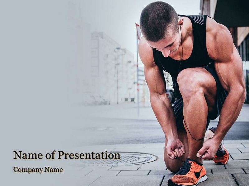 A Young Athlete is Tying Shoelaces on Sneakers - Google Slides theme and PowerPoint template
