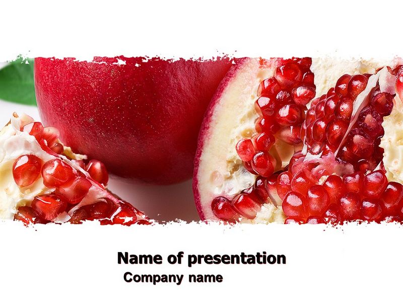 Pomegranate On A Green White Background - Free Google Slides theme and PowerPoint template
