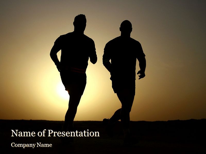 Running People Silhouettes - Google Slides theme and PowerPoint template
