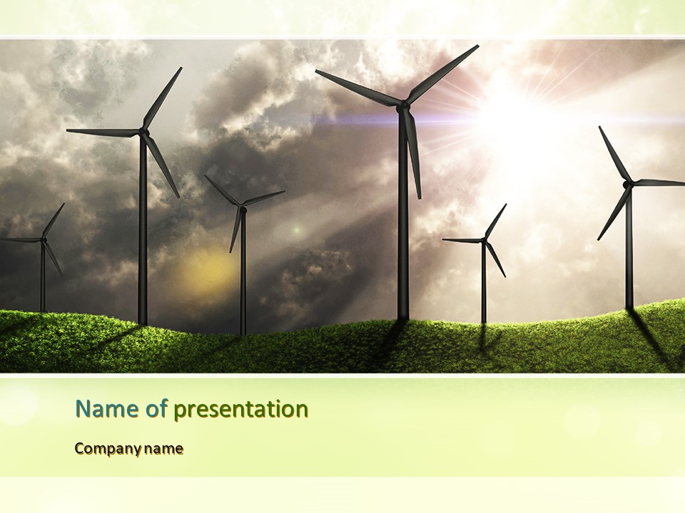 Wind Turbine PowerPoint Template and Google Slides Theme
