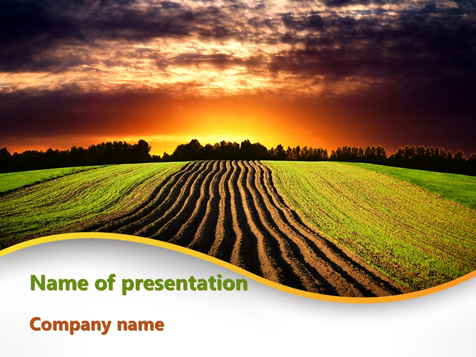 Arable Land At Sunset - Free Google Slides theme and PowerPoint template
