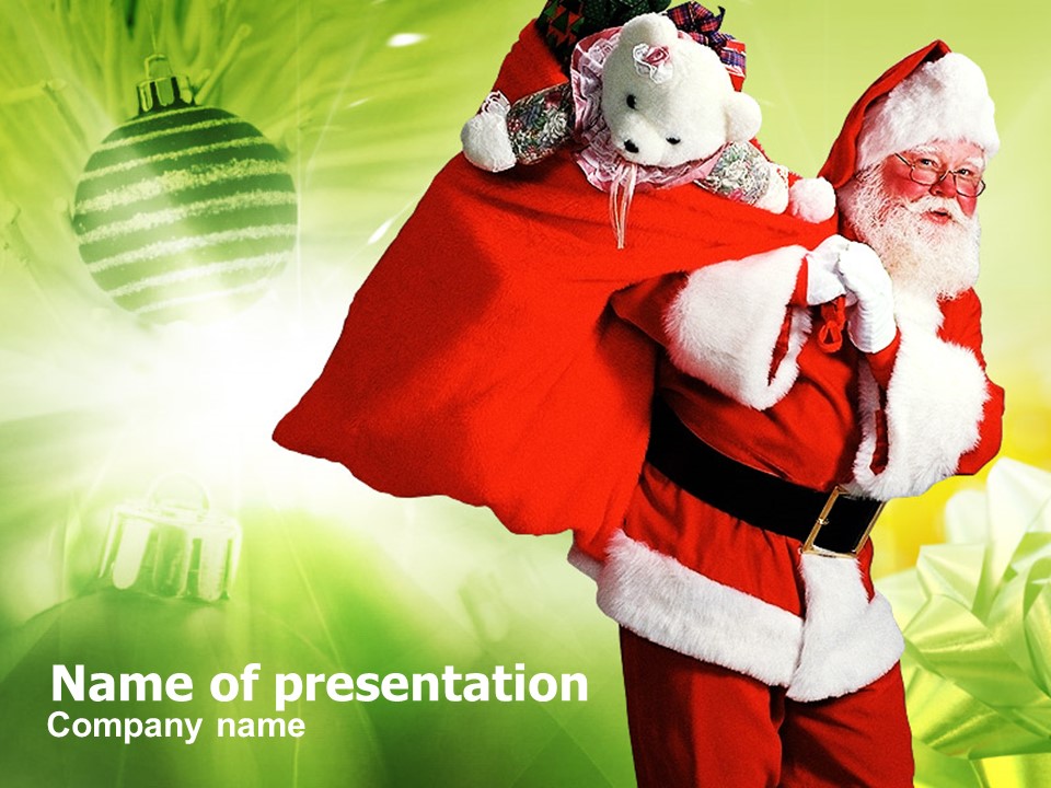 Santa Claus and Presents Bag - Free Google Slides theme and PowerPoint template
