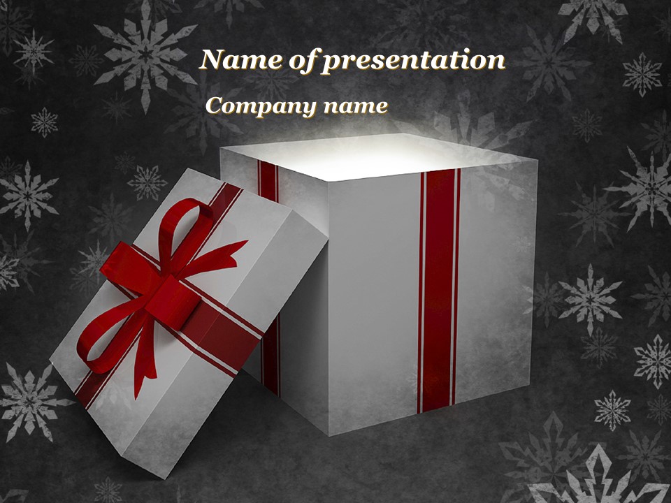 Christmas Present Box PowerPoint Template and Google Slides Theme
