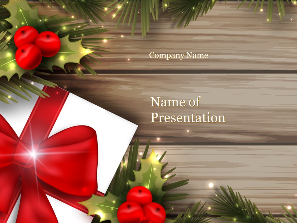 Cute Christmas Gift PowerPoint Template and Google Slides Theme
