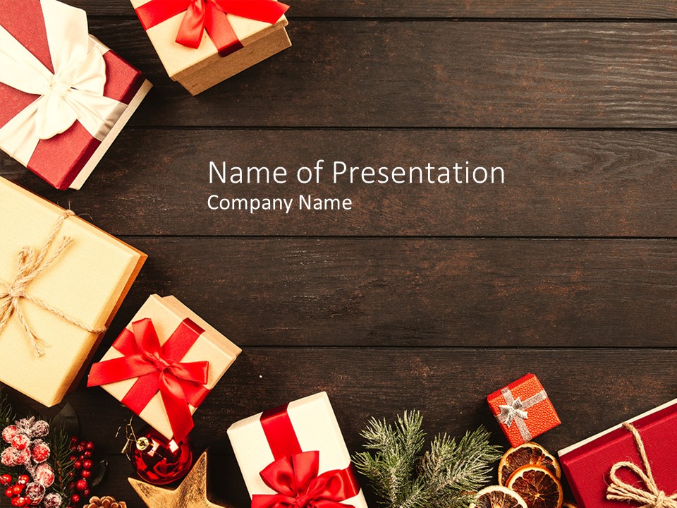 Merry Christmas Gift Boxes - Google Slides theme and PowerPoint template
