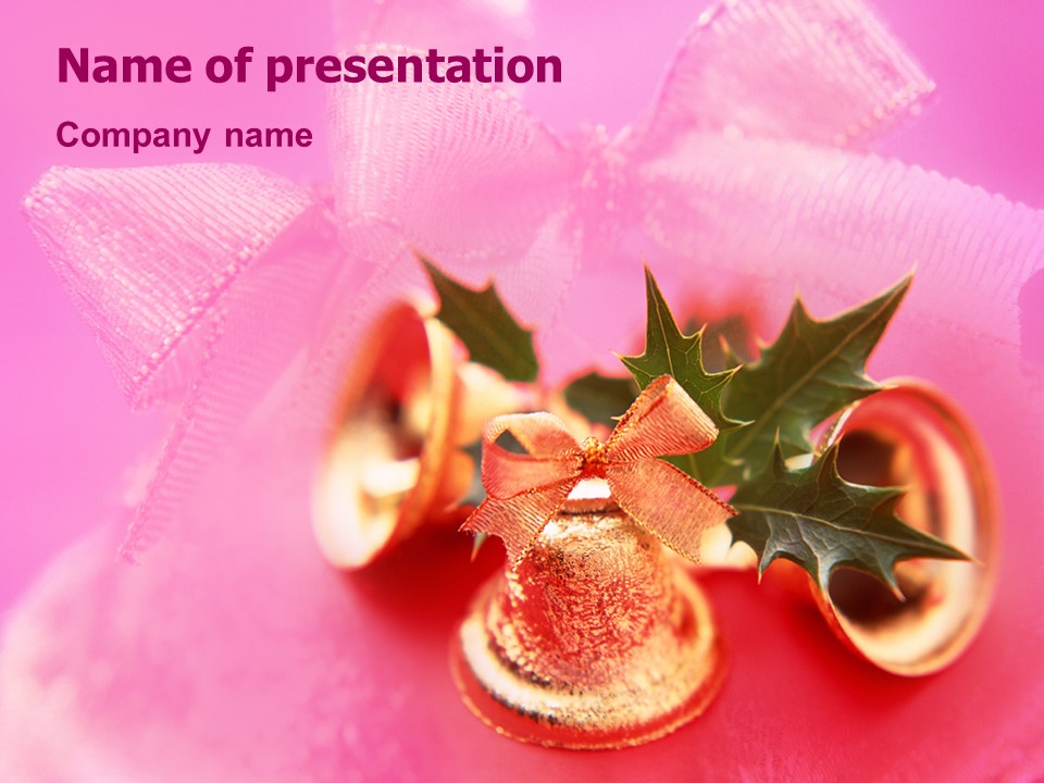 Christmas Bells On A Pink Background - Free Google Slides theme and PowerPoint template
