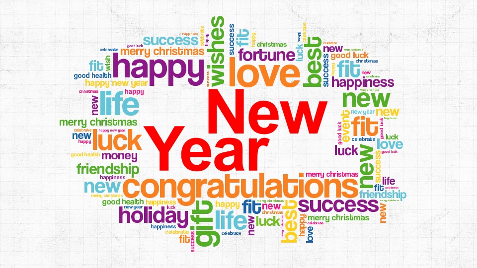 New Year Congratulations and Wishes Presentation Concept (for PowerPoint and Google Slides)
