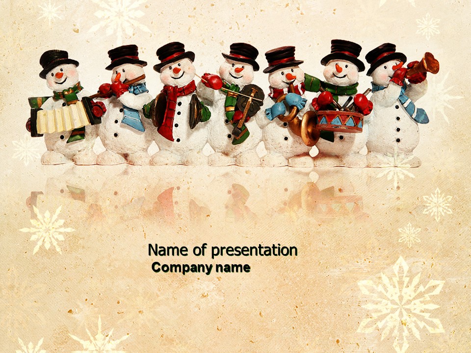 Snowmen Orchestra PowerPoint Template and Google Slides Theme
