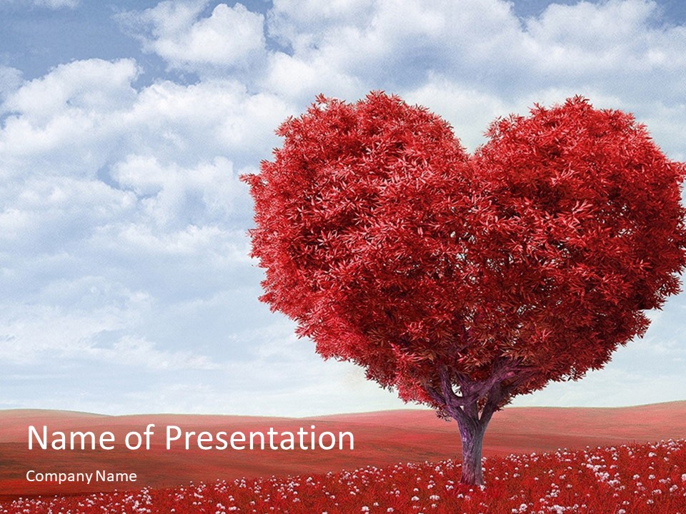 A Red Heart Shaped Tree - Google Slides theme and PowerPoint template
