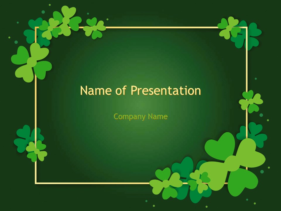 Frame with Irish Theme PowerPoint Template and Google Slides Theme
