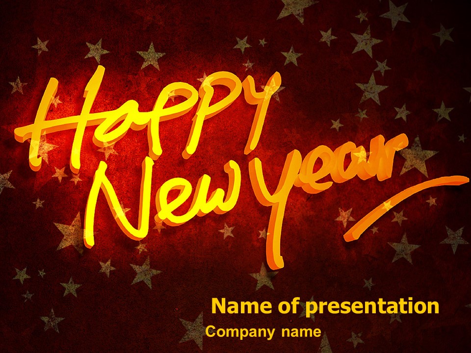 Happy New Year Theme PowerPoint Template and Google Slides Theme
