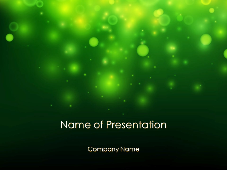 Green Bokeh Light PowerPoint Template and Google Slides Theme
