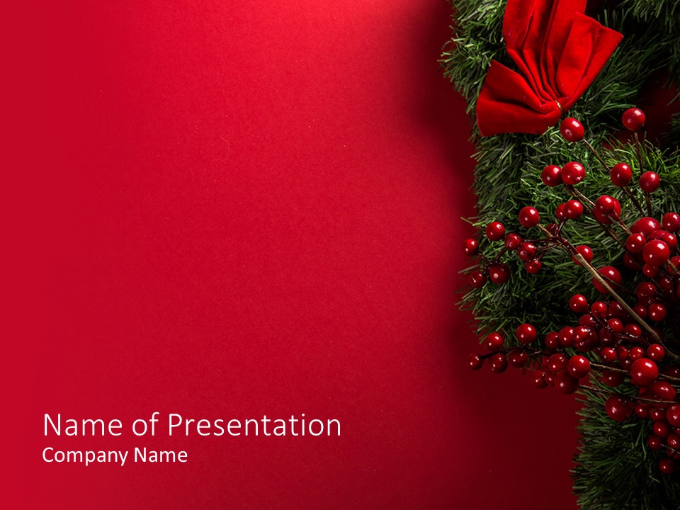 Christmas and New Year Red Background - Google Slides theme and PowerPoint template
